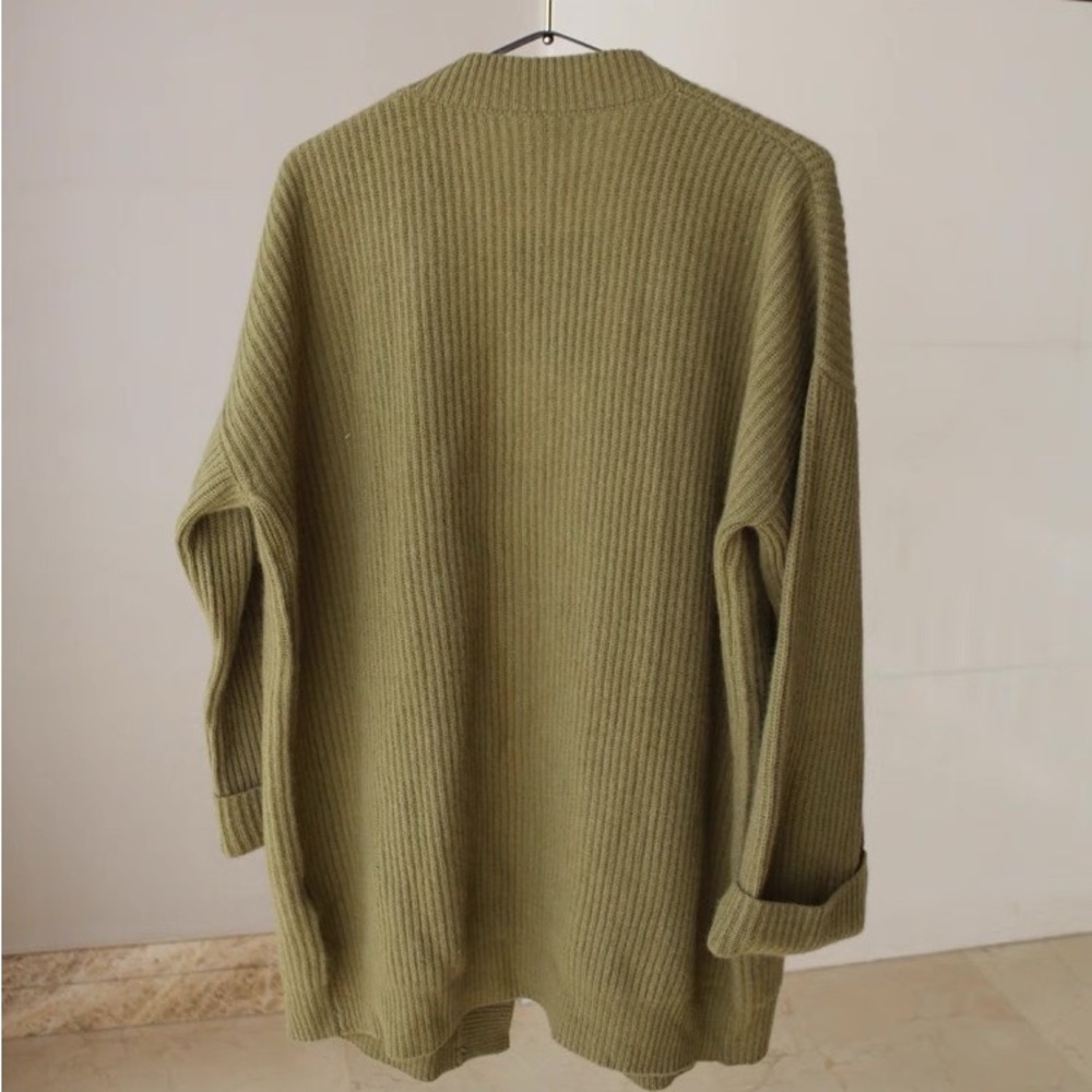 NAP Olive Green Cashmere Sweater cardigan - Picture 5 of 6